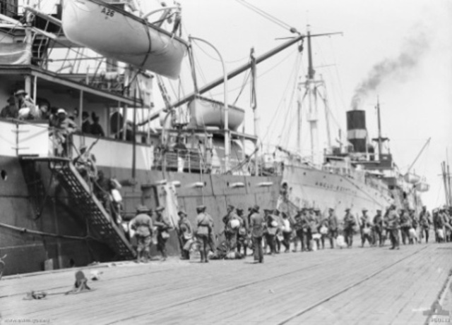 The first Australian troops to leave Australia for Egypt