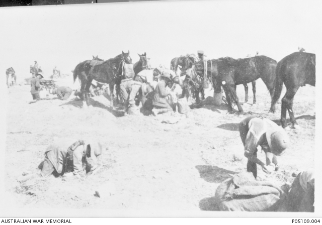 The Australian Light Horse wins the  Battle of Beersheba in Palestine