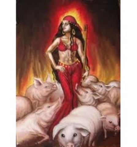 Odysseus' fith stop the pig woman.