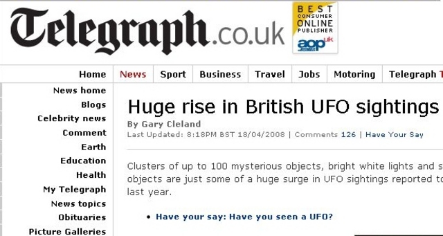 UFO Sightings in the UK Increase