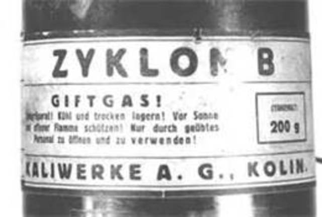 The first test use of Zyklon-B gas at Auschwitz.