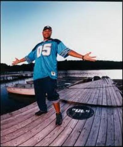 One pant leg rolled up