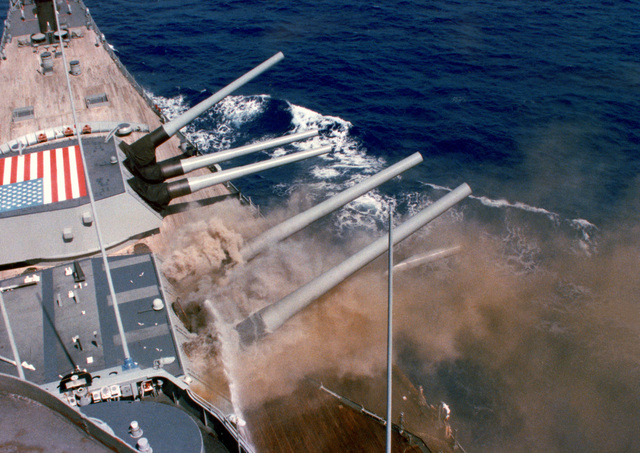 Battleship Iowa blows up