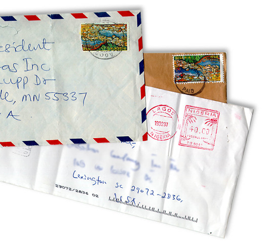 Writing letters and sending drawings in the mail.