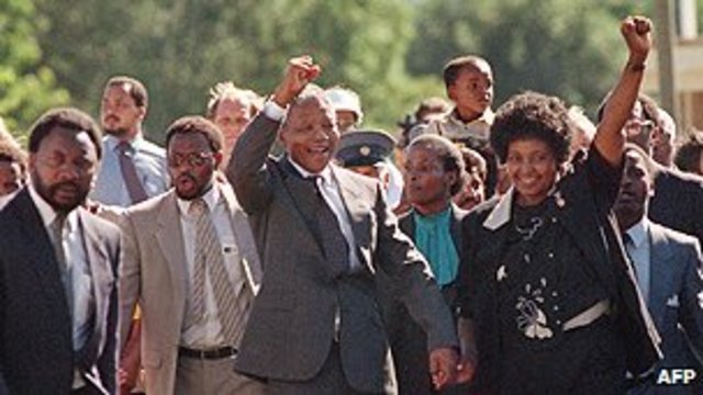 Mandela released from prison, Namibia becomes independent