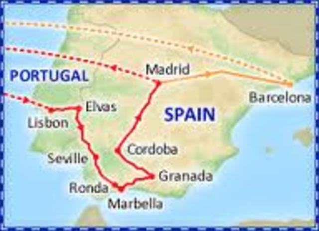 Invaded Spain and Portugal