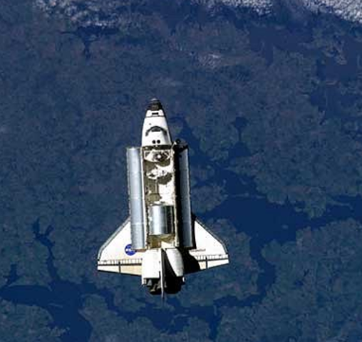 a shuttle orbited the earth