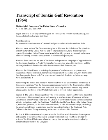 Tonkin Gulf Resolution