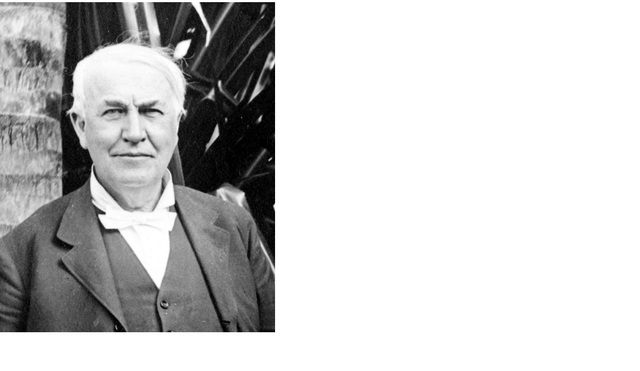 Thomas Edison presenting the first image