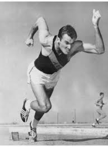 Bobby Joe Morrow wins gold medal for 200 m race in Melborune, Austrailia