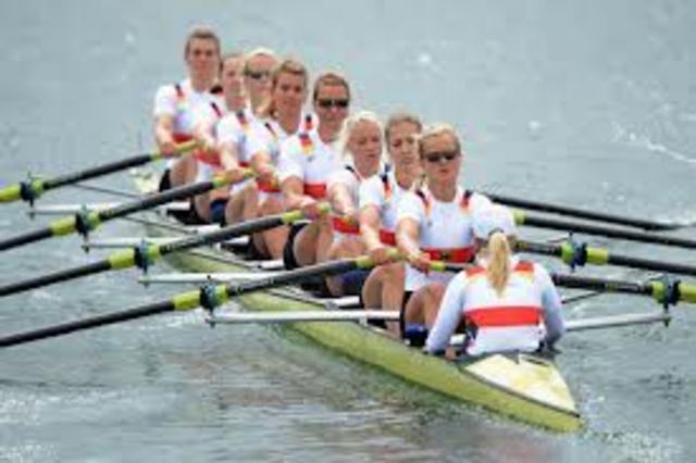 First gold medal for Women's Quadruple Sculls With Coxswain