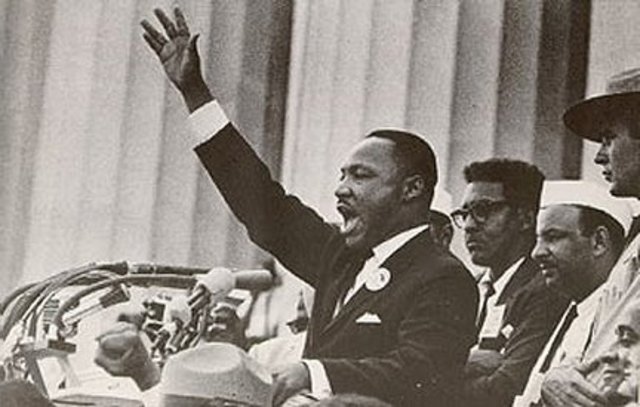 Martin Luther King Jr. gives his "I Have a Dream" speech at the March on Washington