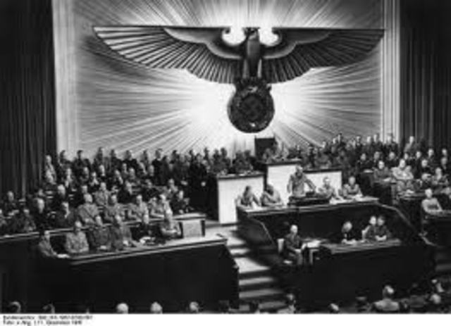 Adolf Hitler declares war