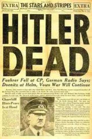 Adolf Hitler commits suicide.