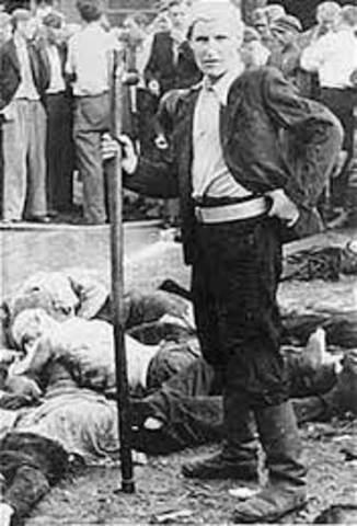 3,800 Jews killed during a pogrom by Lithuanians in Kovno.