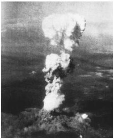 Τhe nuclear bombing of Hiroshima.