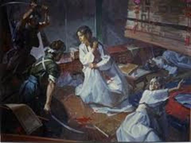 Japanese agents assassinate Queen Min