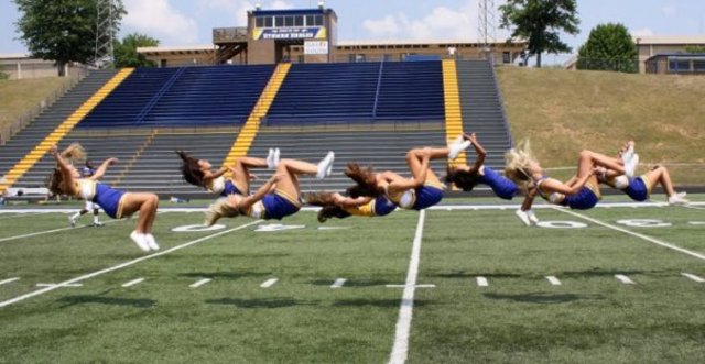 I made Etowah competition and Freshman football cheerleading