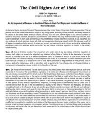 CIVIL RIGHTS ACT OF 1866