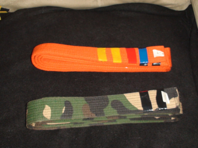 Orange and camouflage belt
