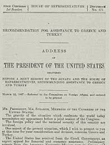Truman Doctrine Adopted
