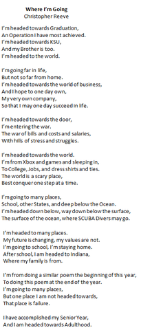 Where I Am Going Poem