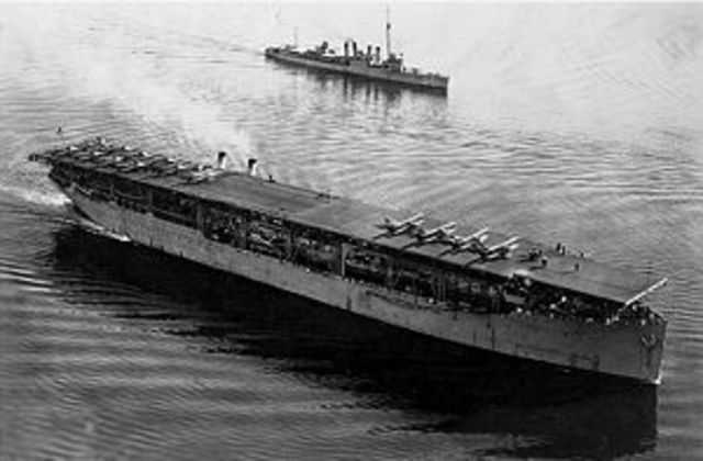 Langley (First U.S.Carrier)- Sunken by Japanese bombers.