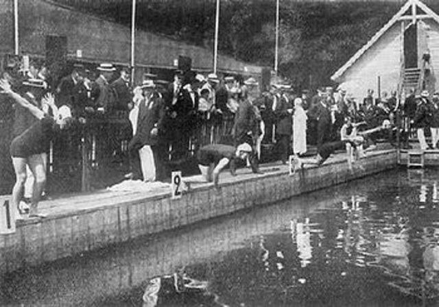 olympic swimming, women first time