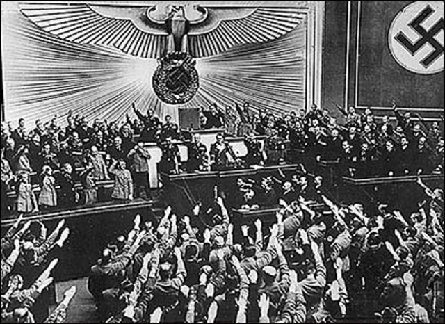 Nazis take 38% of the seats in the German Reichstag (Parliament)