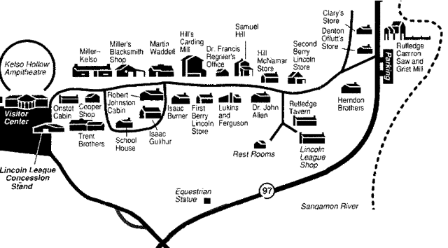 Moves to New Salem, Illinois for work