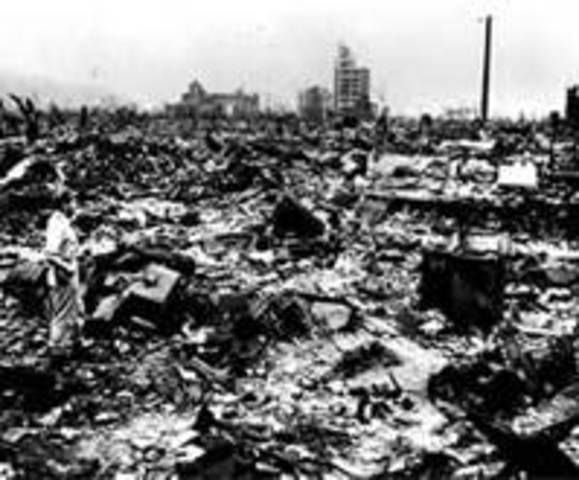 Atomic bombs dropped on Hiroshima & Nagasaki
