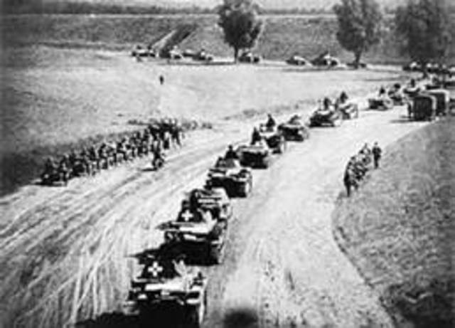 Germany invades Poland - blitzkrieg (start of WWII)
