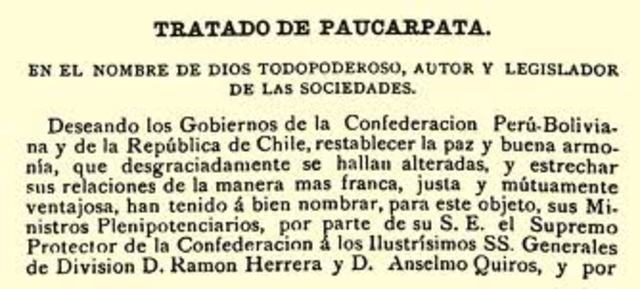 Se firma el Tratado de Paucarpata