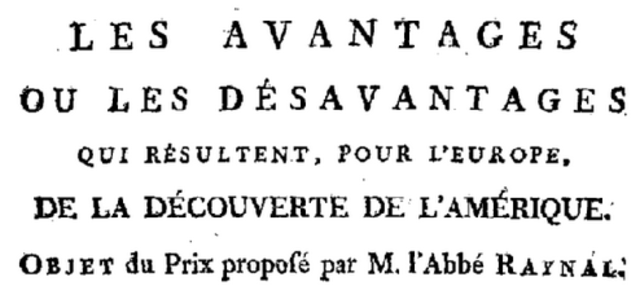 Fondation d'un prix sur les Avantages et des désavantages de la découverte de l'Amérique