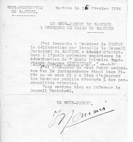 Ajournement de la dénomination de l'EPS