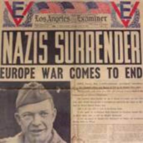 Allied forces advance on Berlin, Germany surrenders