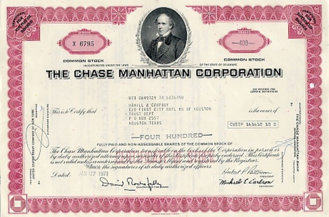 Chase National Bank and Bank of the Manhattan Merge