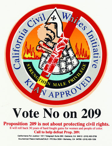 Proposition 209 enacted in Califorina