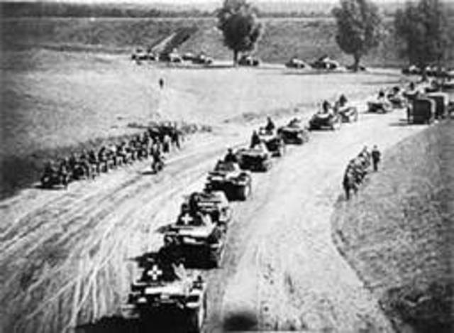 Germany invades Poland - blitzkrieg (start of WWII).