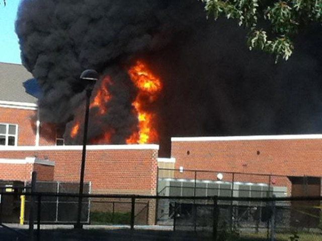 Jesse sets fire to an elementary school.