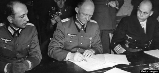 Allied forces advance on Berlin, Germany surrenders