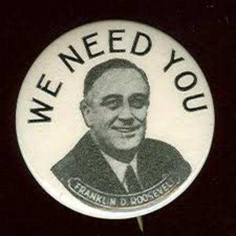 Franklin D. Roosevelt becomes president