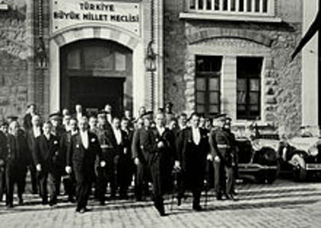 The Turkish Republic was formally proclaimed and M. K. Atatürk was unanimously elected as its first President