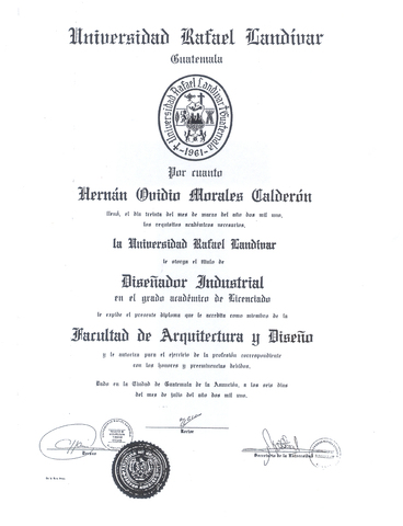 Graduación, Licenciatura en Diseño Industrial