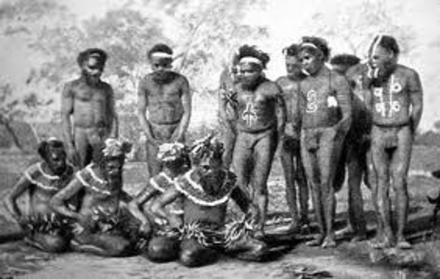 1000's of years ago Aborigines land on Australia from Asia.