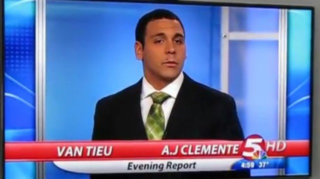 AJ Clemente goes on air and swears on day of first newscast