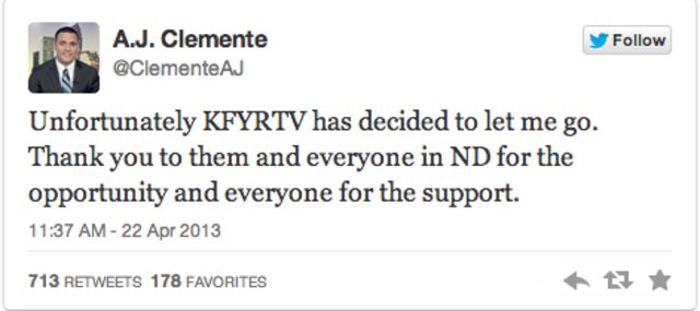 AJ Clemente is fired