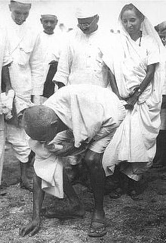 Gandhi is arrested for violating the Salt Laws