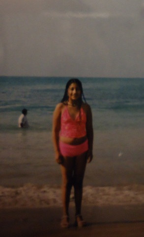 en la playa de vacaciones