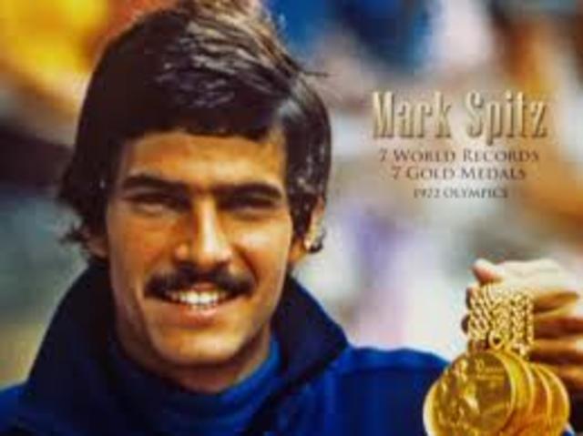 Mark Spitz Wins 7 gold medals at Olympics in Munich, West Germany